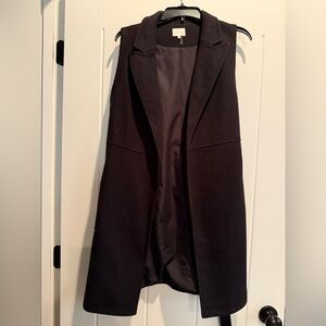 Entro Black Wool Blend Vest